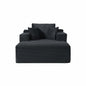 Convertible Chaise Lounge Chair With Wide Armrest & Throw Pillows