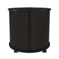 Cylinder Nightstand With Charging Station & Sliding Door