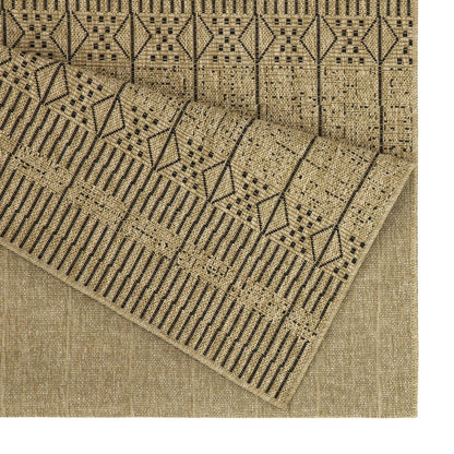 Earth - 5'3" X 7'3" Indoor, Outdoor Area Rug - Jute / Black