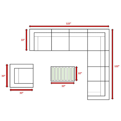 Stylish Entertainment Sectional Set, Outdoor Living