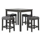 Transitional Counter Dining Set With 4 Tufted Stools