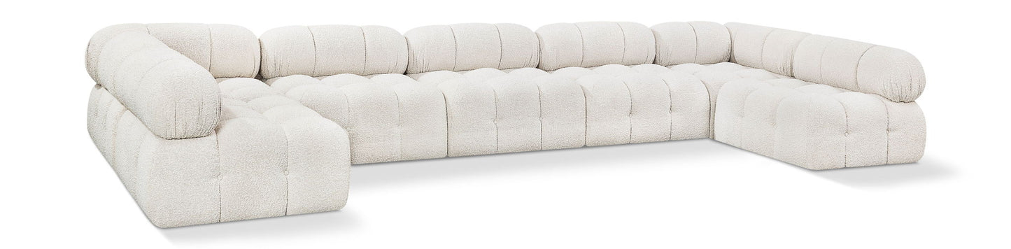 Ames - 7 Piece Boucle Fabric Modular Sectional