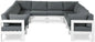 Nizuc - Outdoor Patio 10 Piece Modular Sectional With White Frame