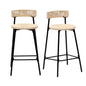 Boho Style Handwoven Paper Rope Counter Stools (Set of 2)