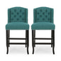 Vienna - Fabric Tufted Counter Stool With Nailhead Accents (Set of 2)