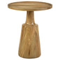 Pedestal Accent Table With Eco Friendly Base And Round Lipped Top - Brown