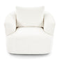 360° Swivel Barrel Sofa Chair With Throw Pillow, Upholstered Accent Chair