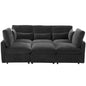 Modern Modular U-Shaped Sofa Bed With Movable Ottoman, USB Ports, Phone Holder