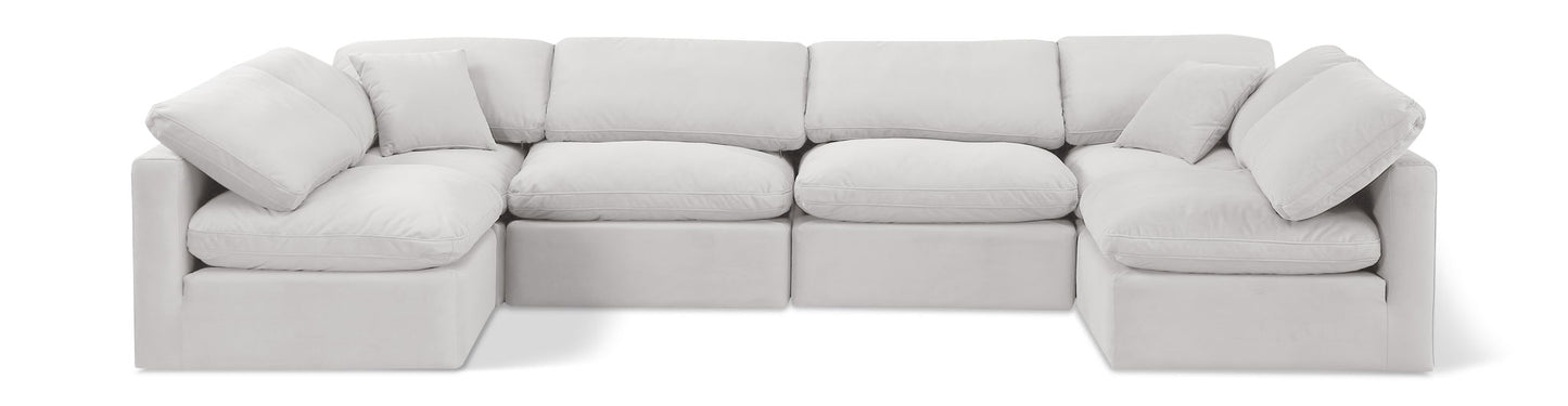 Indulge - Velvet 6 Piece Modular U-Shaped Sectional