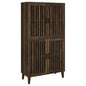 Sakai - 4 Door Tall Accent Cabinet With Slatted Doors - Brown