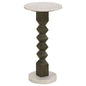 Selena - Round Side Table - White / Gray