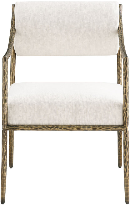 Bastille - Upholstered Dining Arm Chair (Set of 2) - Brass Frame