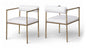 Axis - Linen Textured Cream Fabric Upholstered Dining Chair (Set of 2)