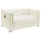 Earline - Upholstered Track Arm Loveseat - White