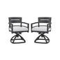 Outdoor Patio Swivel Rocker With Outdoor Grade Sunbrella Fabric Cushions (Set of 2) - Ember Black