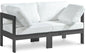Nizuc - Outdoor Patio 2 Seat Modular Sofa With Gray Frame