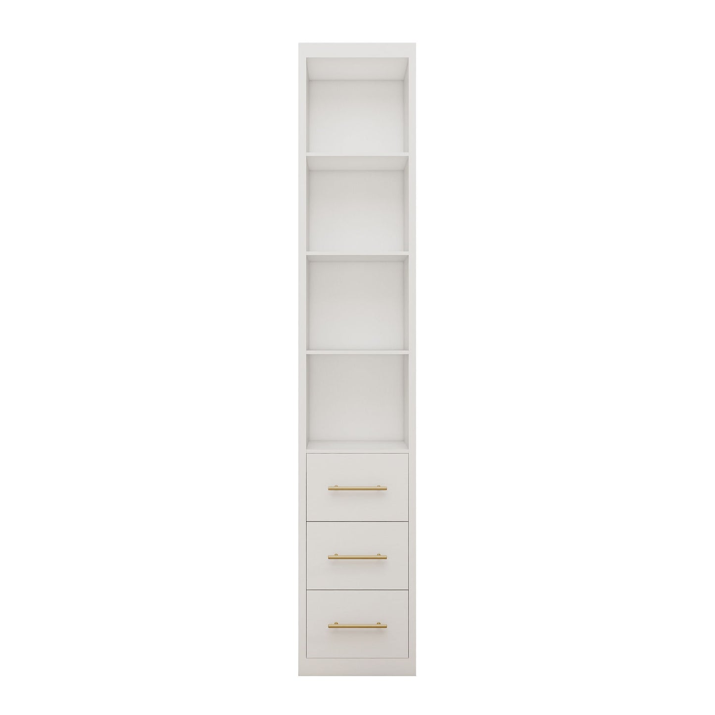 Tall Storage Cabinet With 3 Drawers For Bedroom - White