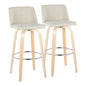 Toriano - Contemporary, Fixed Height Barstool Swivel & Round Footrest (Set of 2)
