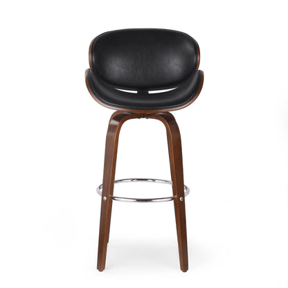 Lumos - Mid Century Modern Upholstered Swivel Barstool