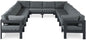 Nizuc - Outdoor Patio 12 Piece Modular Sectional With Gray Frame