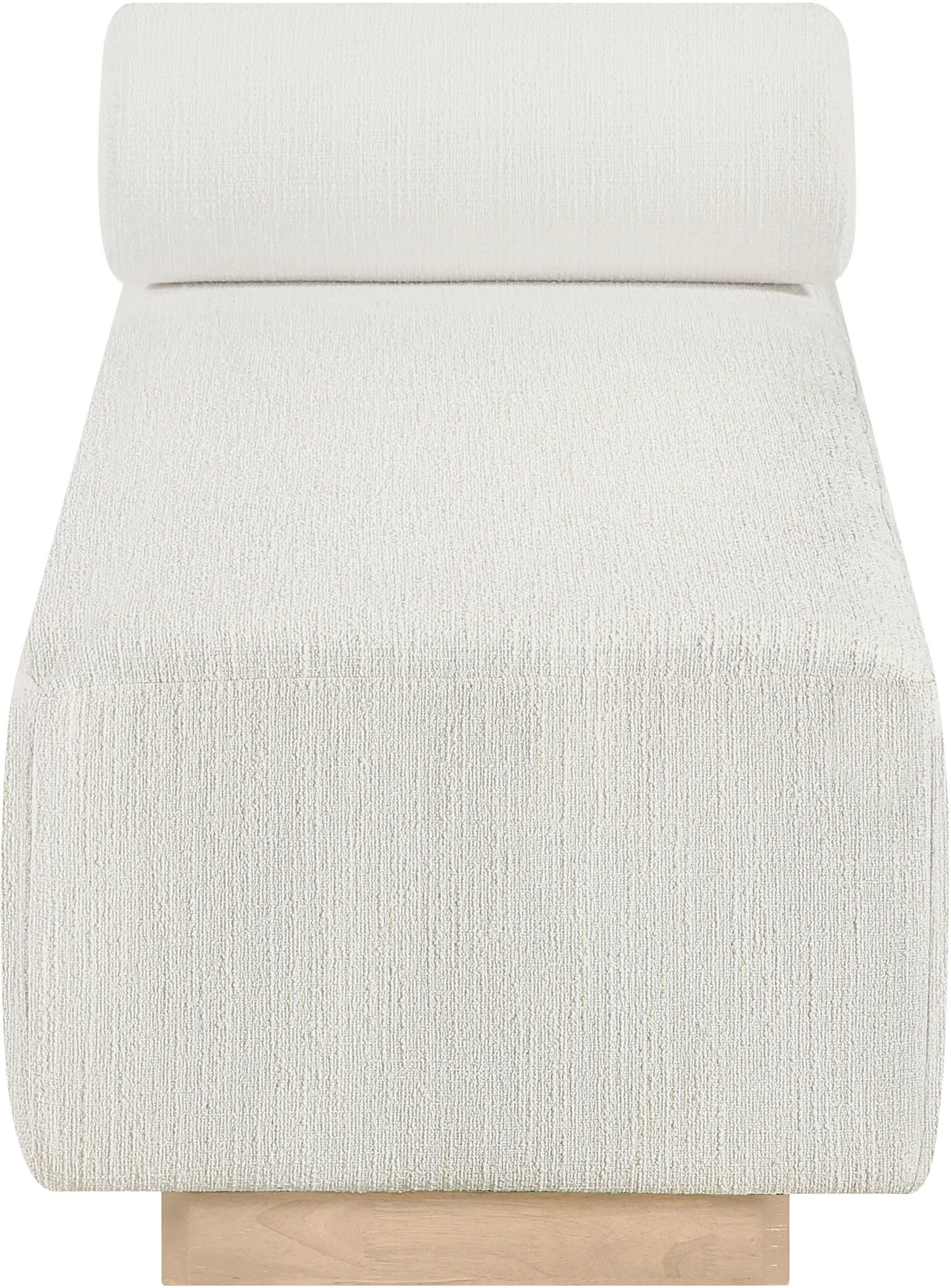 Zephyr - Linen Textured Fabric Upholstered Chaise - Painted Natural Base