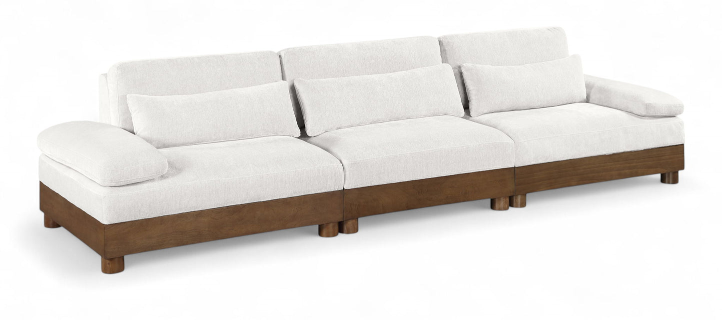 Turin - Chenille Fabric Upholstered Modular Sectional - Cream