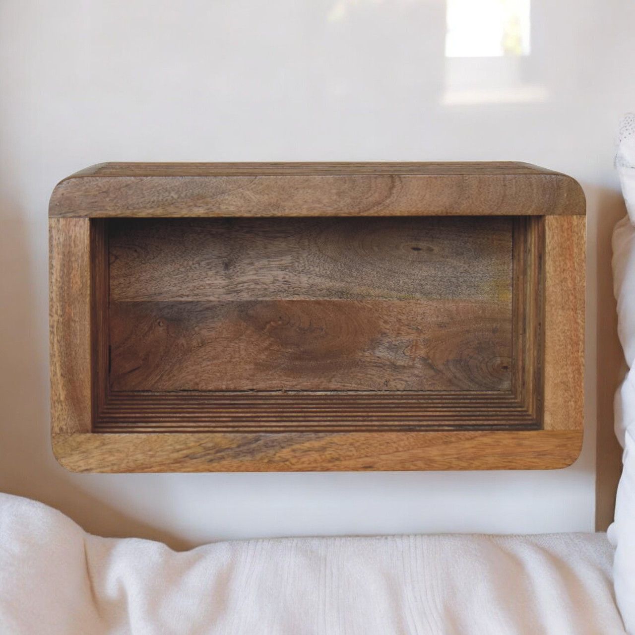 Soba - Wall Mounted Bedside Table - Beige