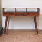 Triple Curved Console Table - Brown