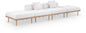 Laguna - 4 Piece 142" Outdoor Patio Armless Modular Sofa With 2 Backless Seats