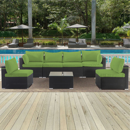 Cushion Covers For 7 Piece Wicker Sectional Sofa, 14 Pack Seat And Back Slipcovers With Zipper