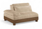 Turin - Chenille Fabric Upholstered Modular Arm Chair - Walnut Base