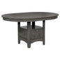 Lavon - Oval Extension Leaf Dining Table With Built In Storage - Gray