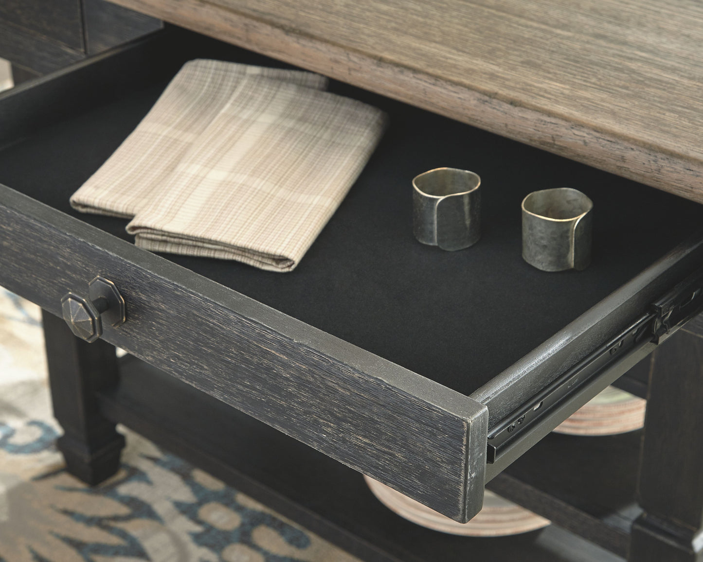 Tyler Creek - Rectangular Dining Room Counter Table - Black / Gray