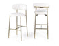 Lupita - Vegan Leather Upholstered Bar Stool With Brushed Gold Frame (Set of 2)