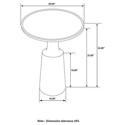 Stain Pedestal Accent Round Table With Lipped Top - Black