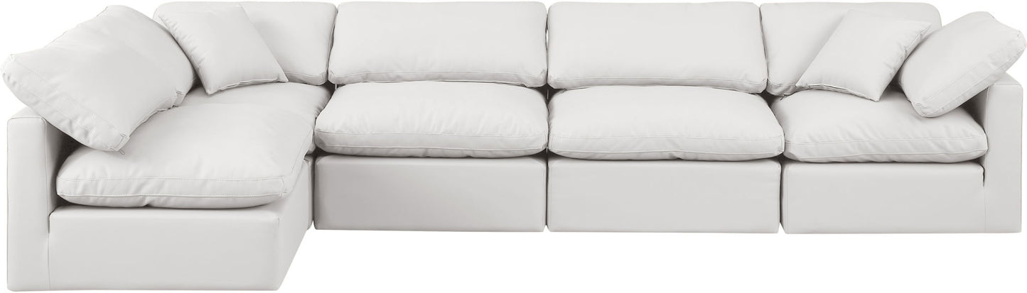 Indulge - Faux Leather 5 Piece Modular Sectional