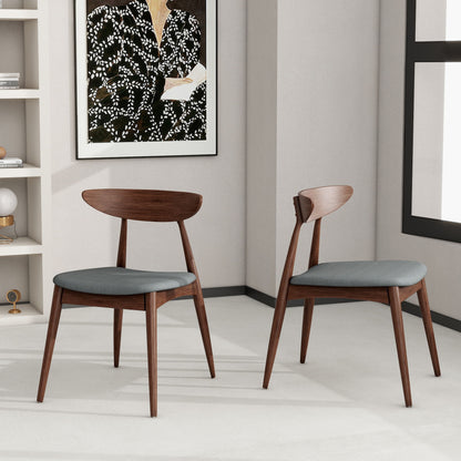 Retro Dining Chairs With Ergonomic Back (Set of 2)