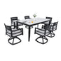 Modern Outdoor Patio Dining Set With Table And Chairs With Sunbrella Cushions