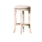 Backless Swivel Stool With Upholstered Seat