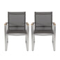 Poetic - Outdoor Dining Chair With Faux Wood Arms And Aluminum Frame (Set of 2) - Gray