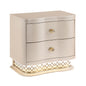 Flora - 2 Drawer Nightstand With LED - Champagne