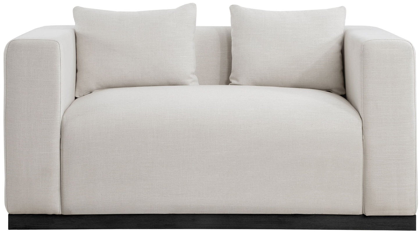 Alfie - Linen Textured Fabic Loveseat