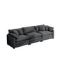 Mid-Century Modern 3 Seater Sectional Sofa With Arm And Throw Pillows