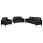 Weld 3 Piece Upholstered Track Arm Sofa Set - Black