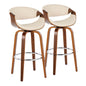 Symphony - Mid Century Modern Fixed Height Barstool With Swivel With Round Footrest (Set of 2)