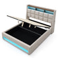 Platform Bed With Hydraulic Storage, LED Lighting & Charging Station