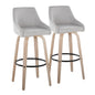 Hannah - Transitional Fixed Height Barstool With Swivel With Round Footrest (Set of 2)