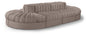 Rummi - Oval Velvet Performance Fabric Upholstered 8 Piece Modular Sectional