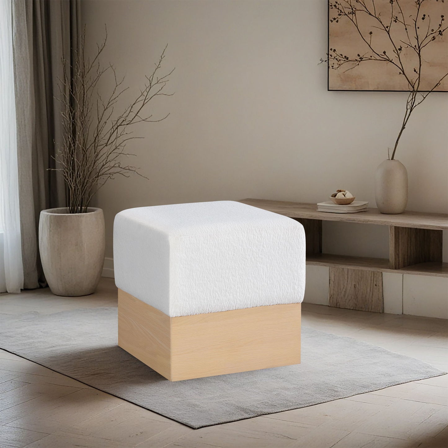 Havre - Ottoman / Stool With Natural Base