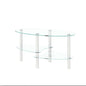 Transparent Oval Glass Coffee Table, Modern Table In Living Room Oak Wood Leg Tea Table 3-Layer Glass Table